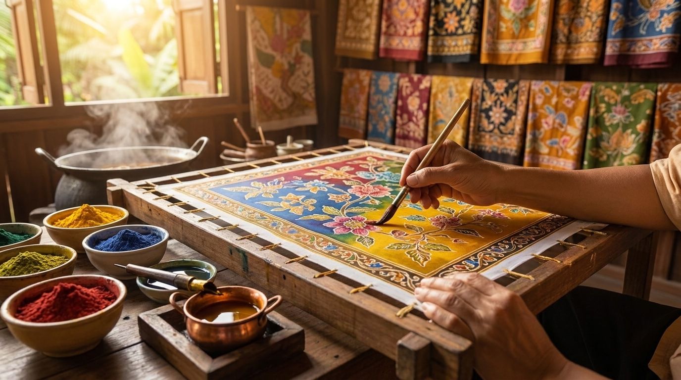 Batik painting class studio in Phuket
